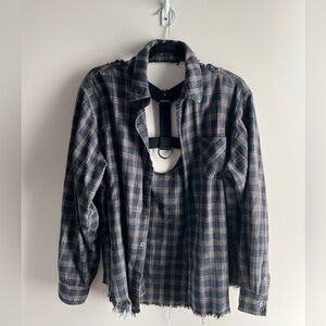 Backless Flannel Top Size M